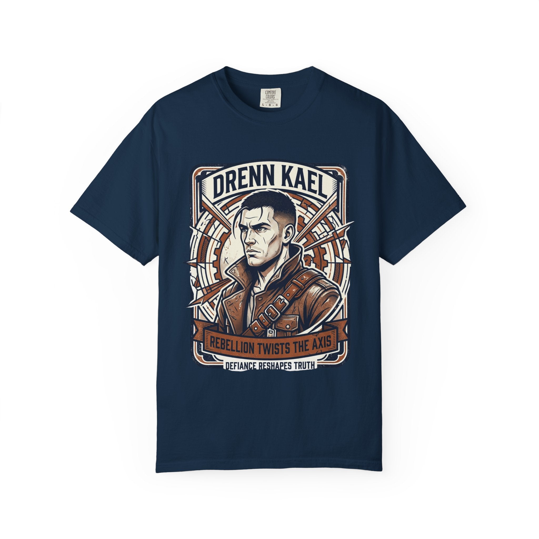 Power Runs Black PRB Drenn Kael Portrait T-Shirt — "Rebellion Twists the Axis" Graphic Tee by Power Runs Black