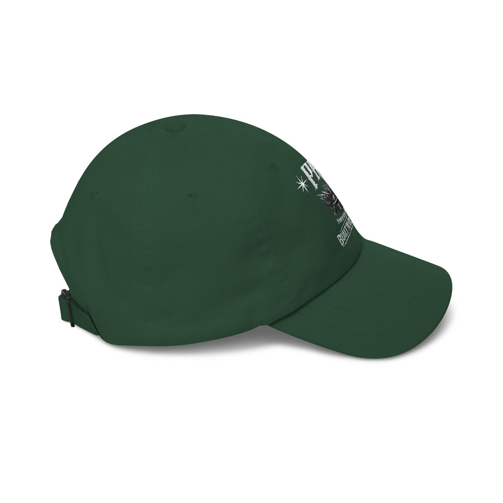 PRB Dad Cap — Vintage Crest Embroidered Baseball Hat by Power Runs Black