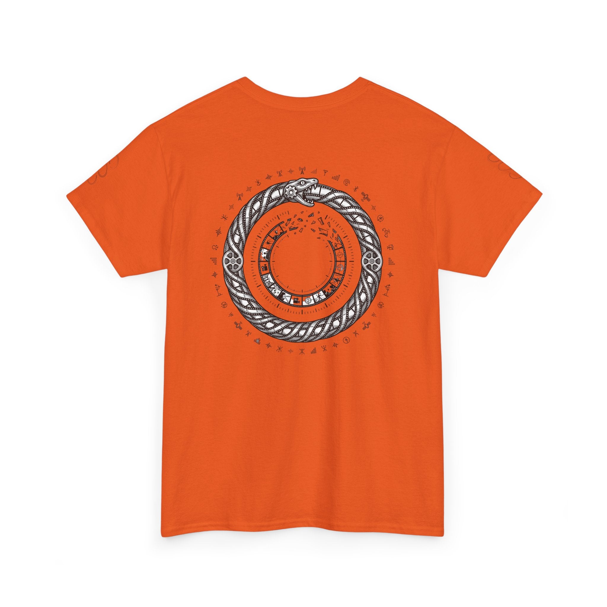 Power Runs Black — "The Agenda of the Arch" Retro TV Ouroboros Graphic Tee by Printify