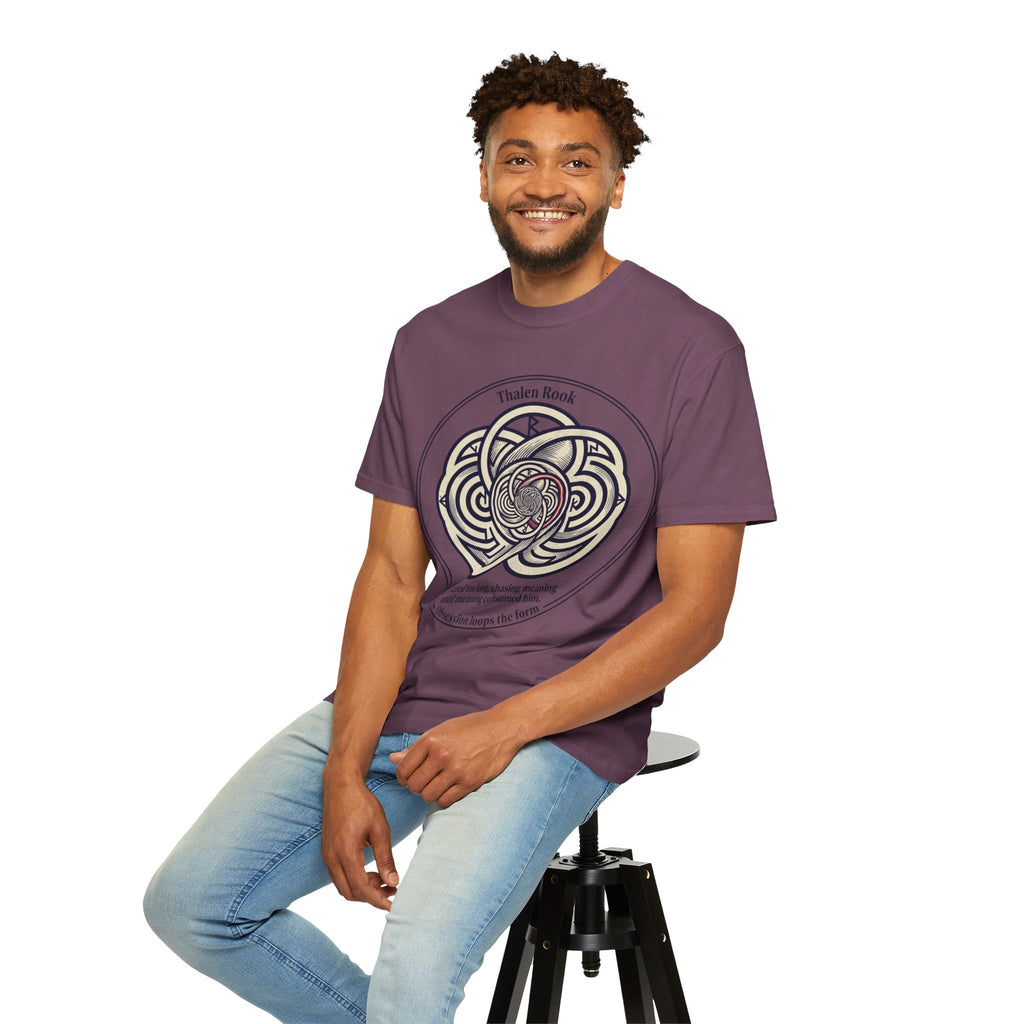 Power Runs Black PRB Thalen Rook Celtic Knot Graphic T-Shirt — "He stared too long..." Quote Tee by Power Runs Black