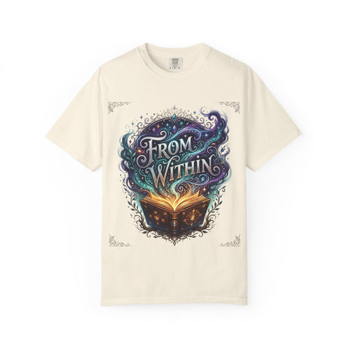 Power Runs Black PRB From Within Magic Book T-Shirt — Fantasy Illustrated Graphic Tee by Printify