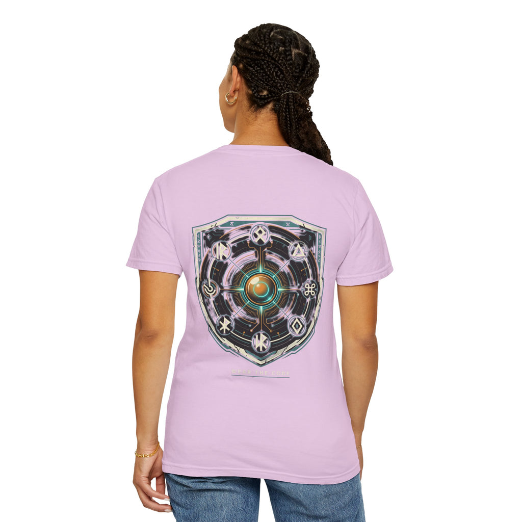 Power Runs Black PRB "Wear The Code" Mystic Shield T-Shirt — Geometric Sigil Graphic Tee by Printify