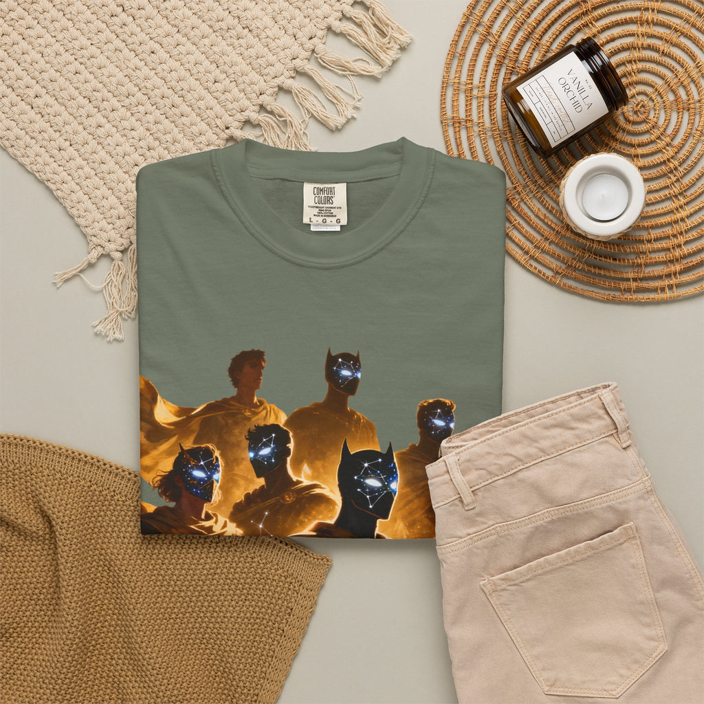 PRB Cosmic Heroes Graphic Tee (Golden Cloaks & Starry Faces) by Power Runs Black