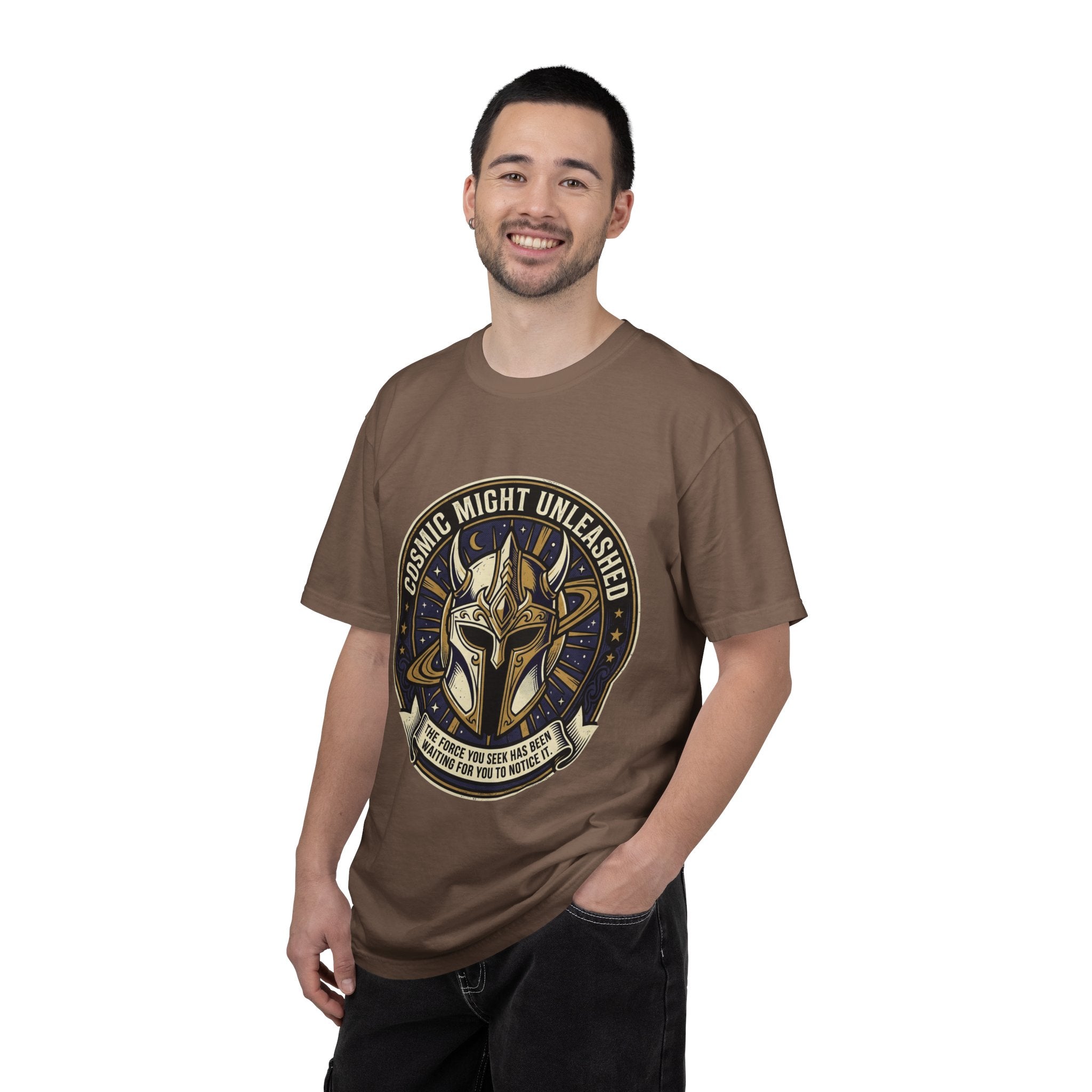 PRB Starforged Flex Cosmic Might Unleashed T-Shirt — Mythic Helmet Graphic Tee by Power Runs Black