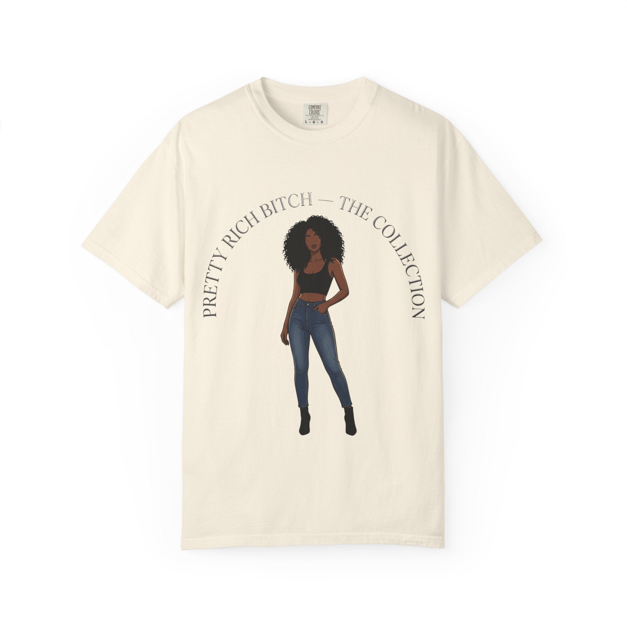 Pretty Rich Bitch The Collection by PRB Graphic Tee (Afro Curly Woman) by Power Runs Black