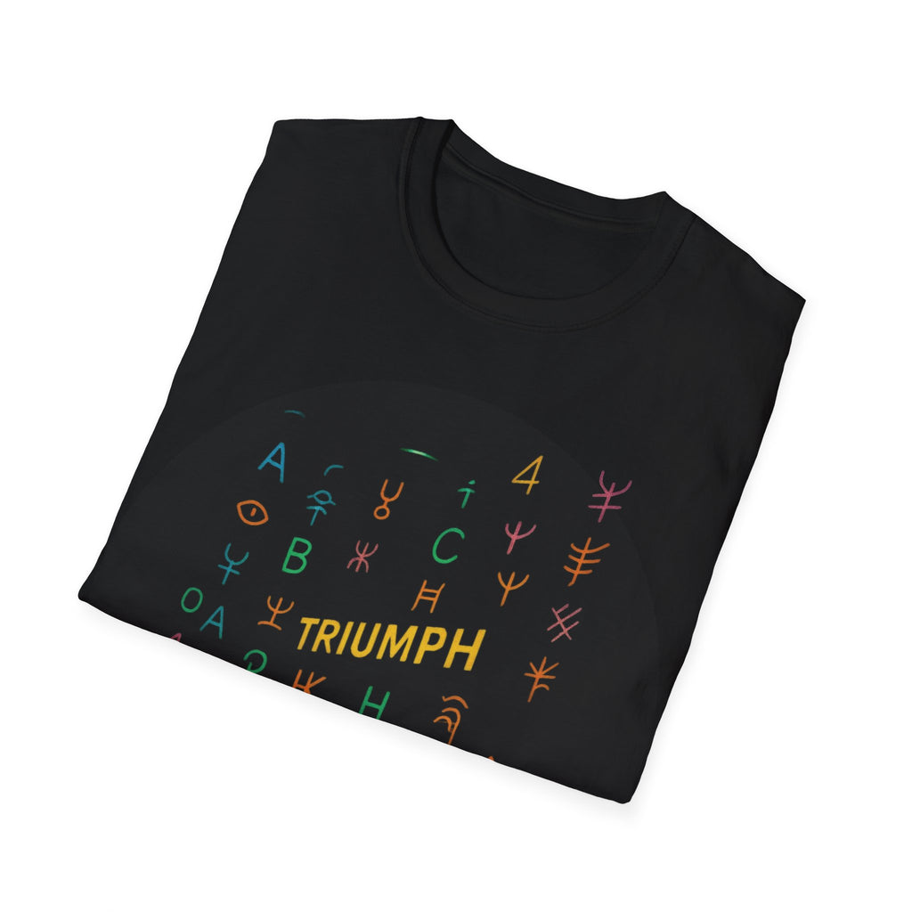 PRB Triumph Afro Hair Silhouette T-Shirt | Black Hair Alphabet Design by Power Runs Black
