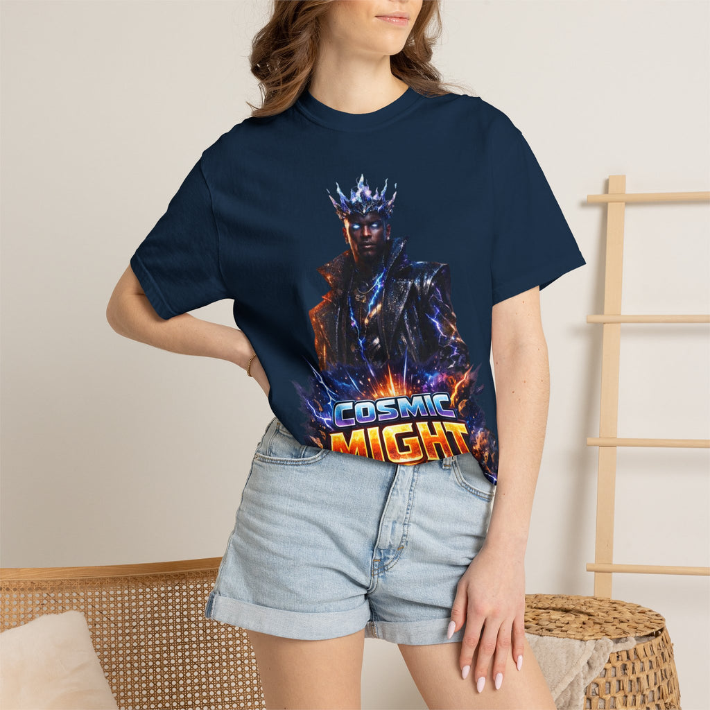 PRB Cosmic Might Unleashed T-shirt | Space Warrior Graphic Tee by Power Runs Black