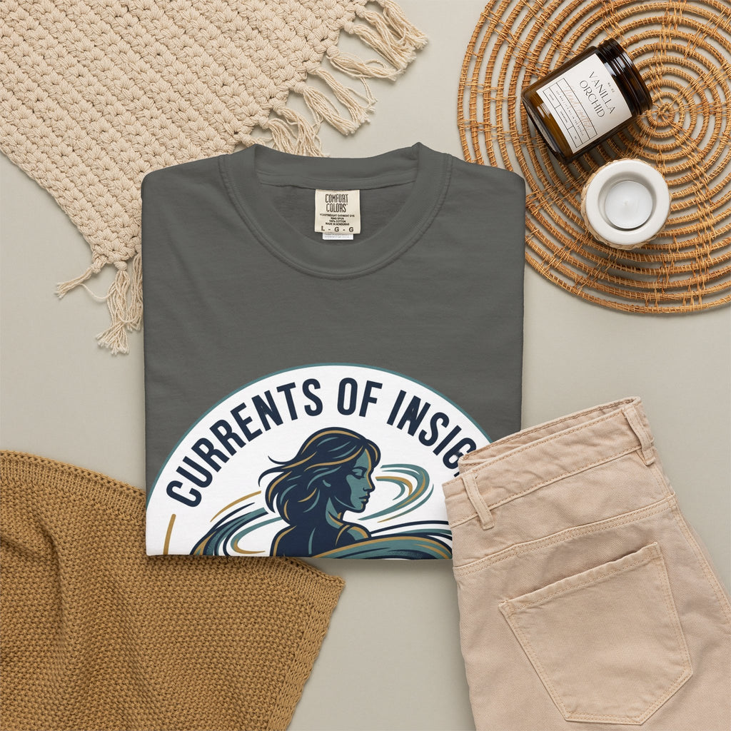 Power Runs Black Currents of Insight T-Shirt — 'Astra: Every thought leaves a trail' Graphic Tee by Power Runs Black