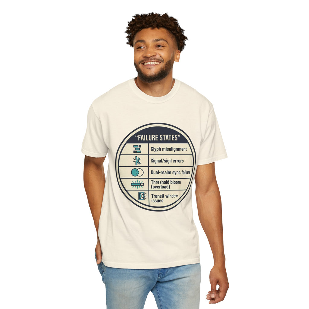 Power Runs Black PRB Failure States T-Shirt — Sci‑Fi Status Badge Graphic Tee by Printify