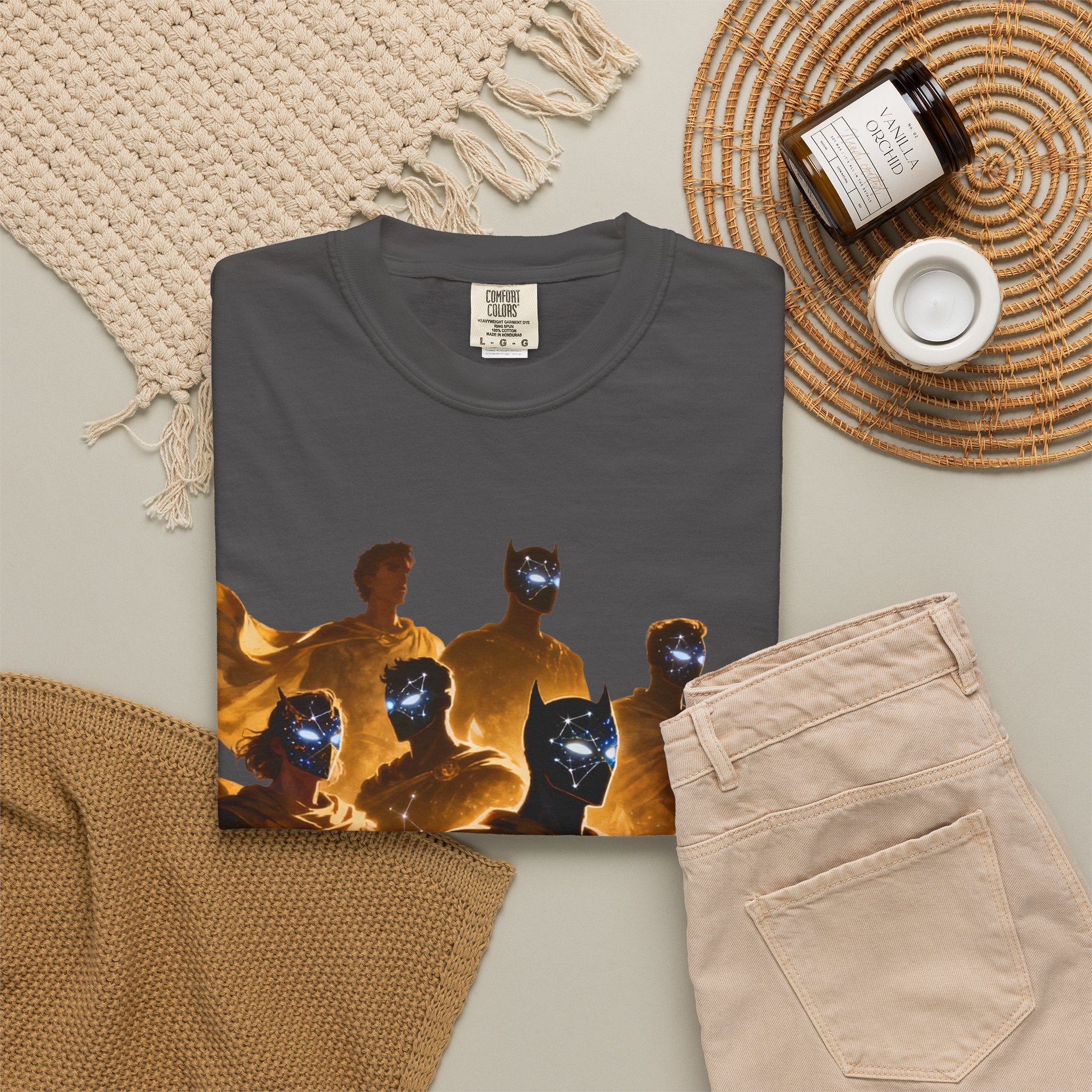 PRB Cosmic Heroes Graphic Tee (Golden Cloaks & Starry Faces) by Power Runs Black