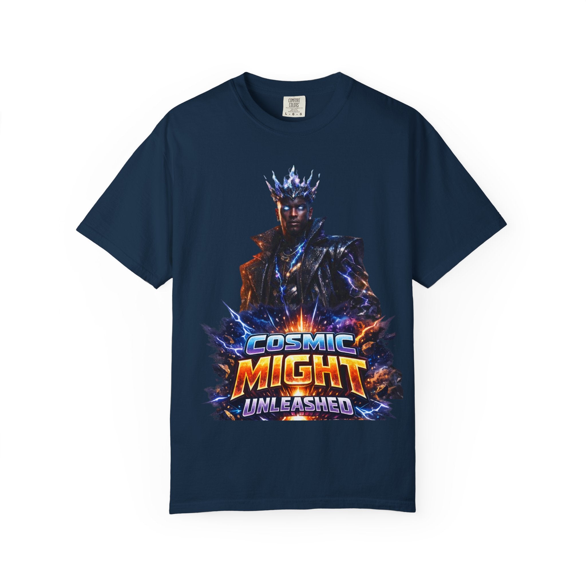 PRB Cosmic Might Unleashed T-shirt | Space Warrior Graphic Tee by Power Runs Black