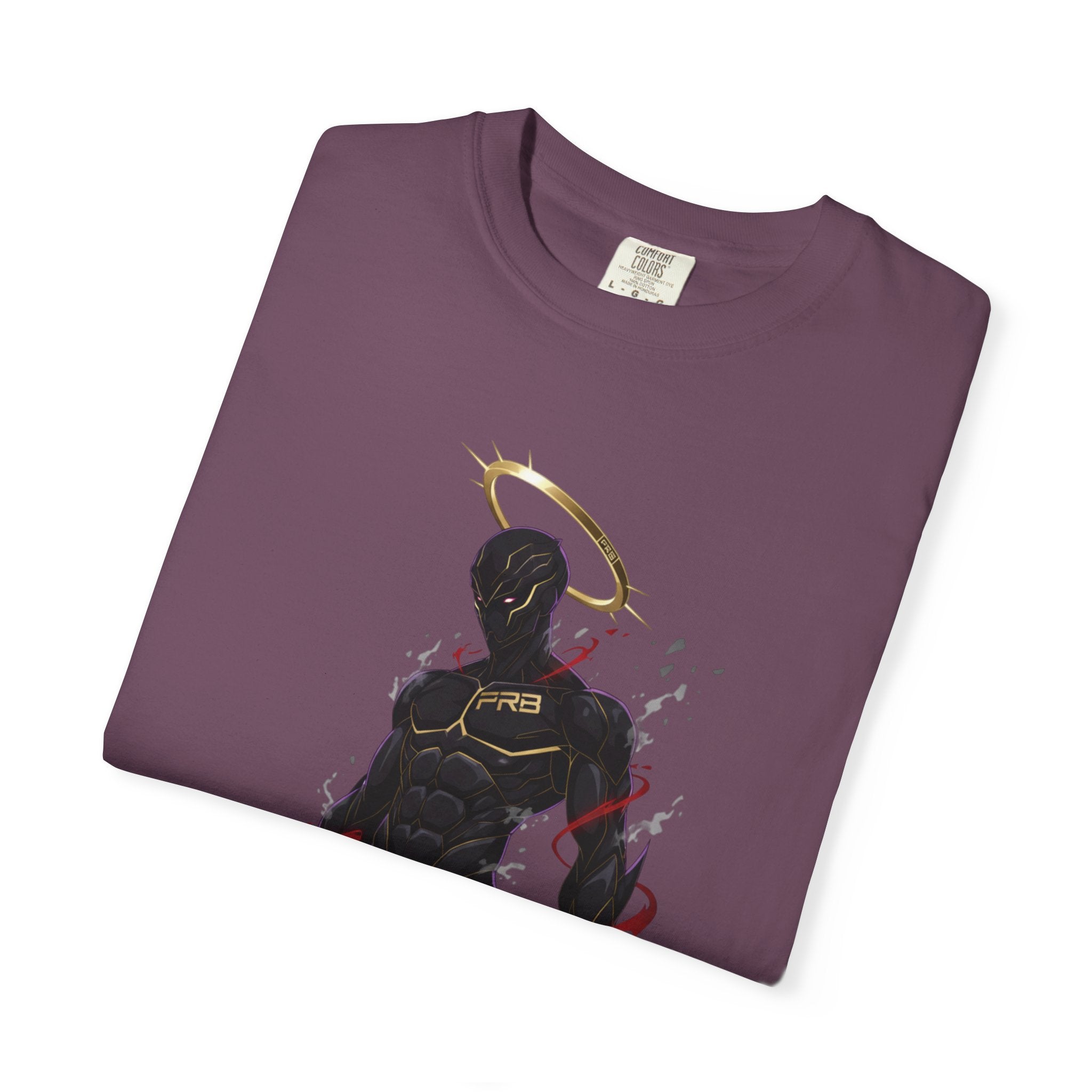 PRB Shadow Hero Graphic T-Shirt — Haloed Vigilante Illustration by Power Runs Black