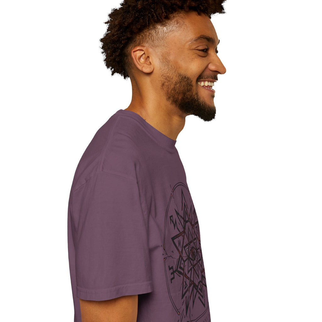 Power Runs Black PRB Eryx Tal Geometric Mandala T-Shirt — Symmetric Star Graphic Tee by Power Runs Black