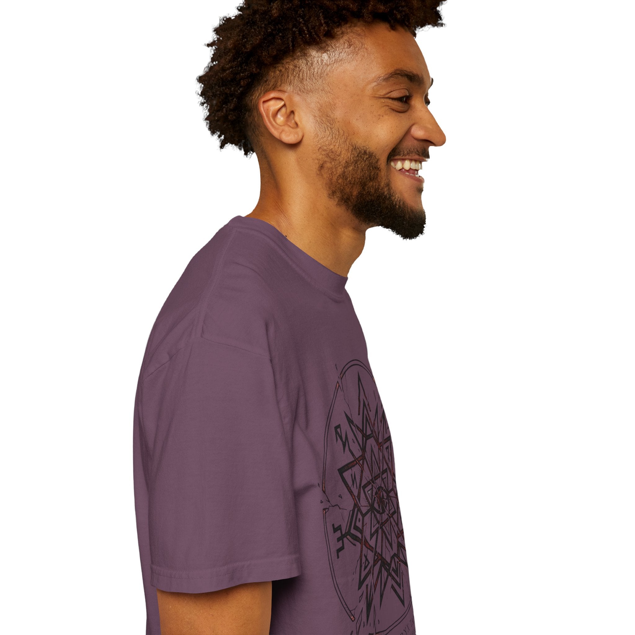 Power Runs Black PRB Eryx Tal Geometric Mandala T-Shirt — Symmetric Star Graphic Tee by Power Runs Black