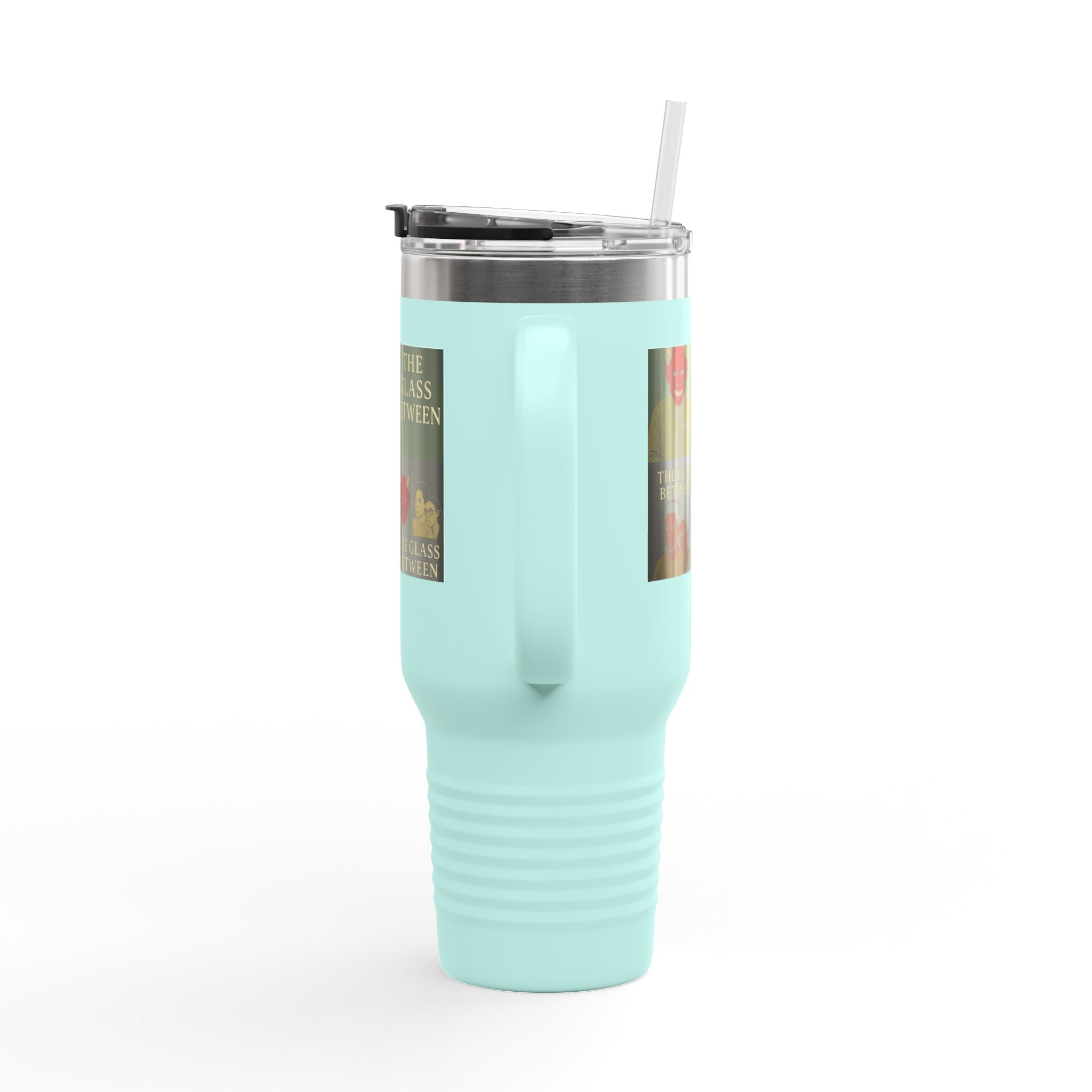 PRB The Glass Between collage travel mug | 40oz insulated tumbler by Power Runs Black