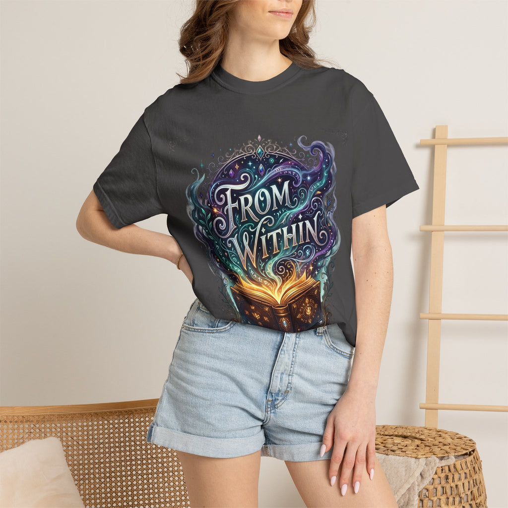PRB From Within Magic Book T-Shirt — Fantasy Illustrated Graphic Tee by Power Runs Black