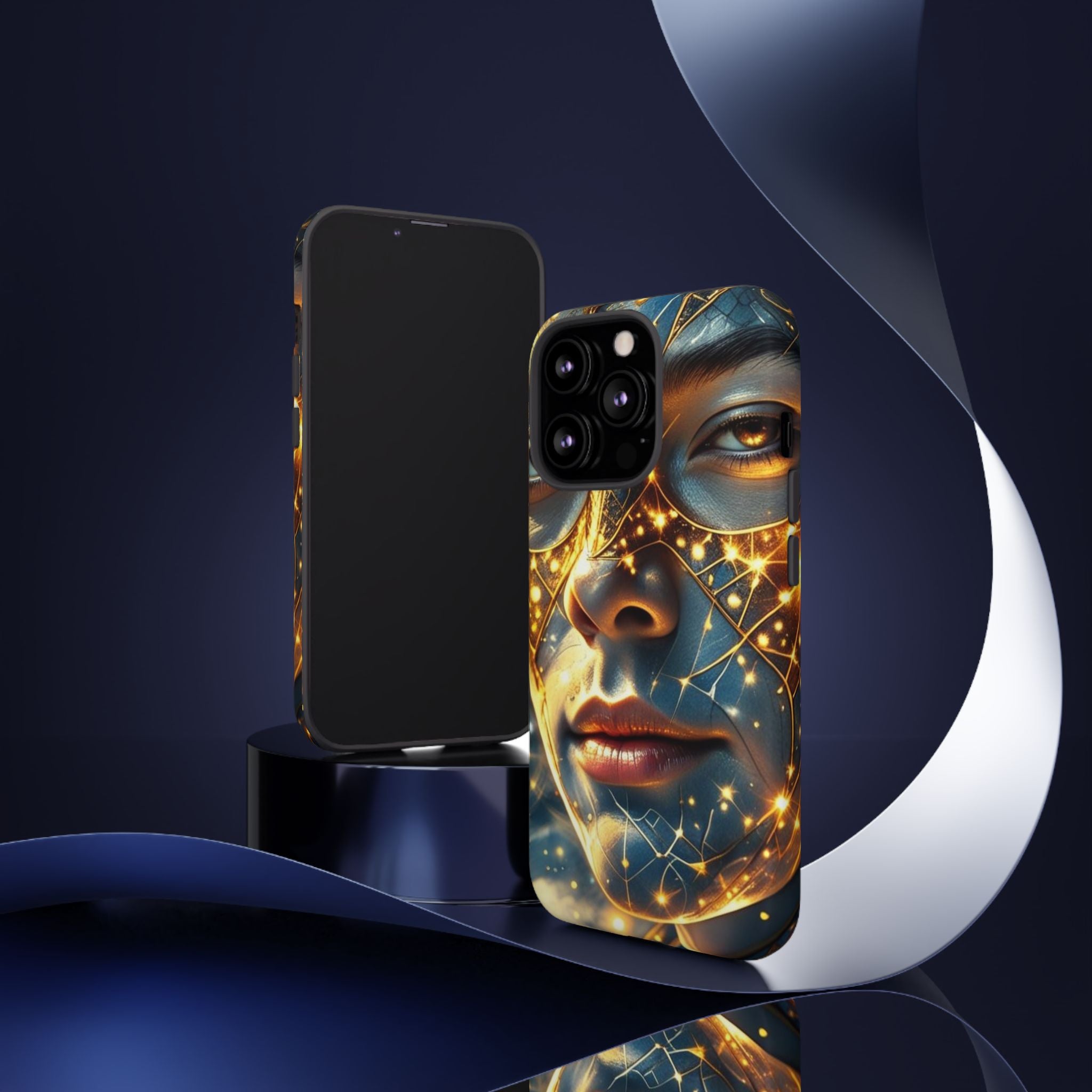 PRB Galactic Portrait Tough Case | Cosmic Face Phone Case, Starry Nebula Design by Printify