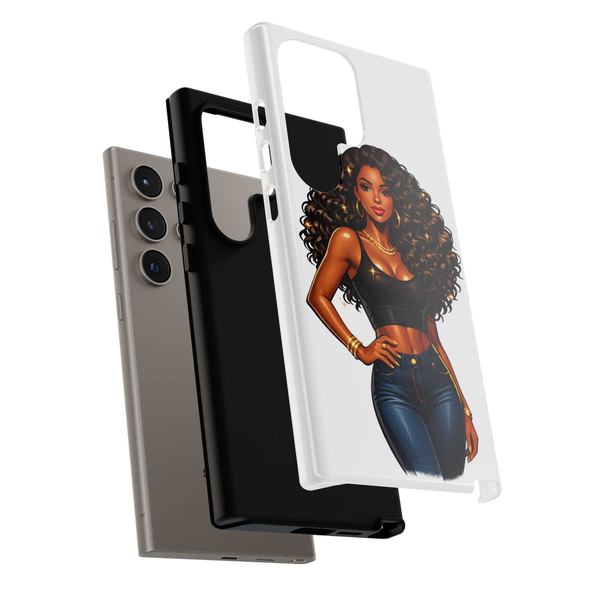 Pretty Rich Bitch by PRB Curly Hair Phone Case by Printify