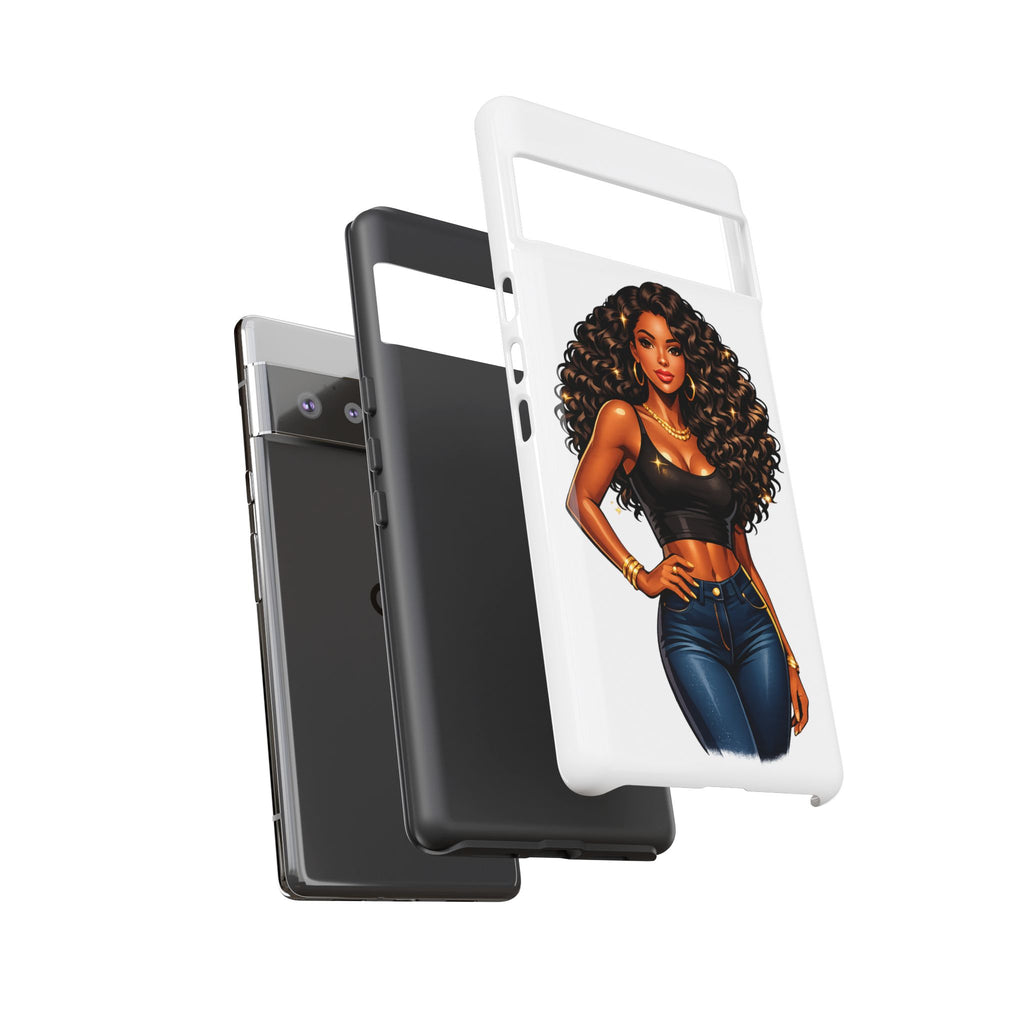 Pretty Rich Bitch by PRB Curly Hair Phone Case by Printify
