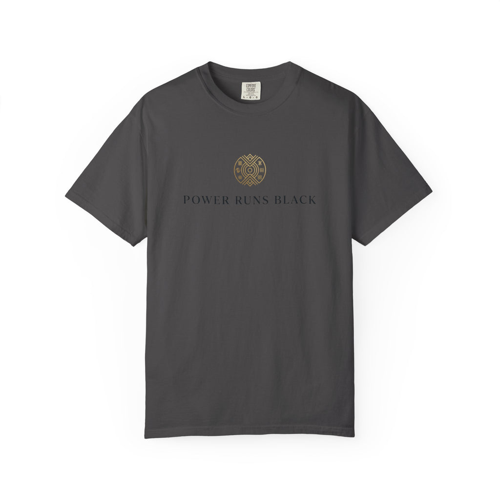 Power Runs Black PRB Graphic T-Shirt — Minimal Emblem Tee by Power Runs Black