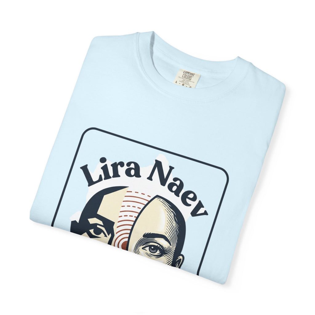 Power Runs Black PRB Lira Naev Split-Face Graphic T-Shirt — “Perception shifts the center” Statement Tee by Printify