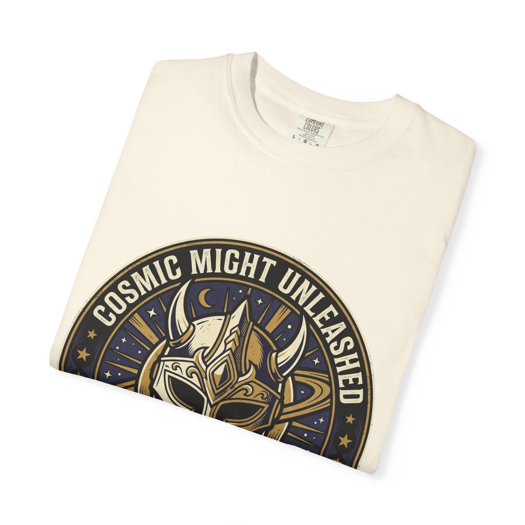 PRB Starforged Flex Cosmic Might Unleashed T-Shirt — Mythic Helmet Graphic Tee by Power Runs Black