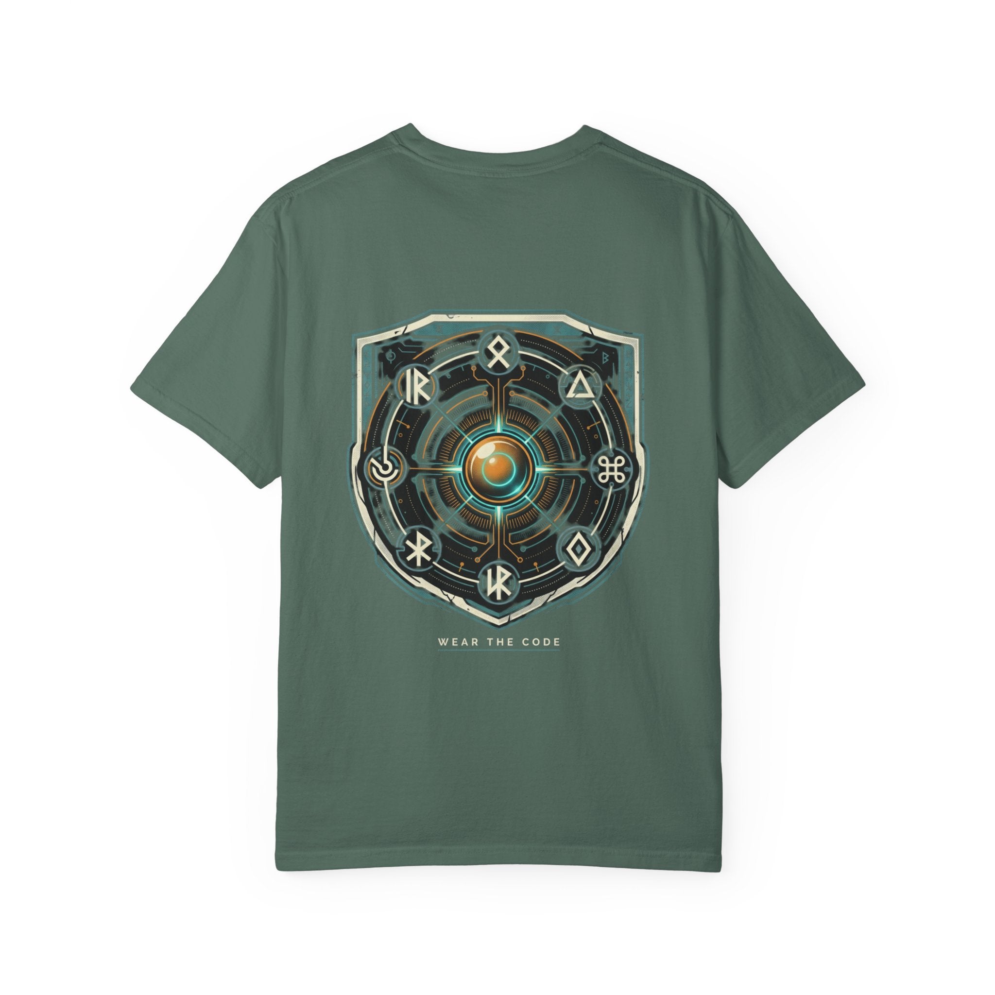 Power Runs Black PRB "Wear The Code" Mystic Shield T-Shirt — Geometric Sigil Graphic Tee by Printify