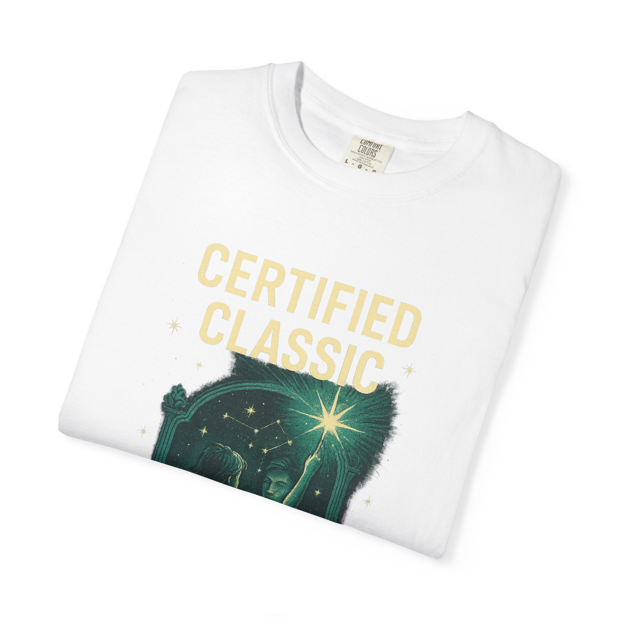 PRB Certified Classic illustration T-shirt | vintage camping, night sky, campfire by Power Runs Black