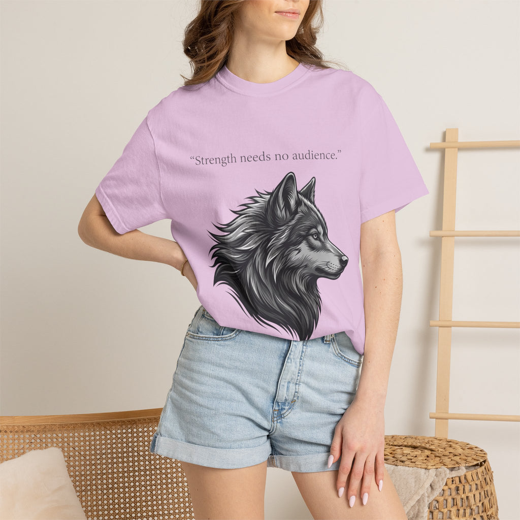 PRB Wolf Head T-Shirt — "Strength needs no audience" Inspirational Graphic Tee by Printify