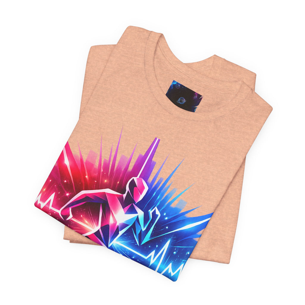 Power Runs Black PRB Running Pulse Graphic Tee — Neon Runner Heartbeat Sports T‑Shirt by Power Runs Black