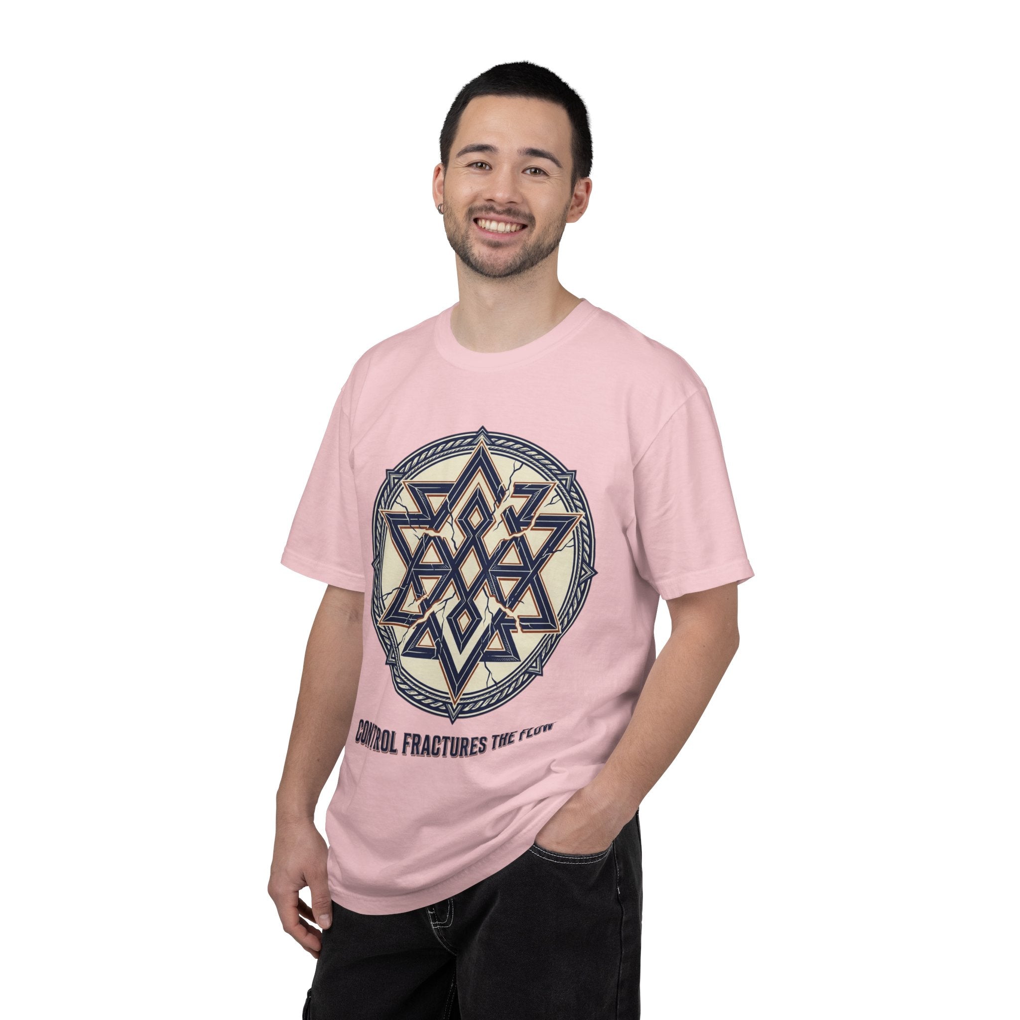 Power Runs Black PRB Geometric Star Mandala T-Shirt — "Control Fractures the Flow" Graphic Tee by Power Runs Black