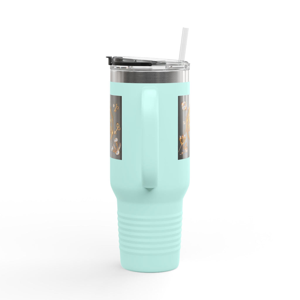PRB 40oz Insulated Travel Mug — "Money Energy" Motivational Design by Power Runs Black