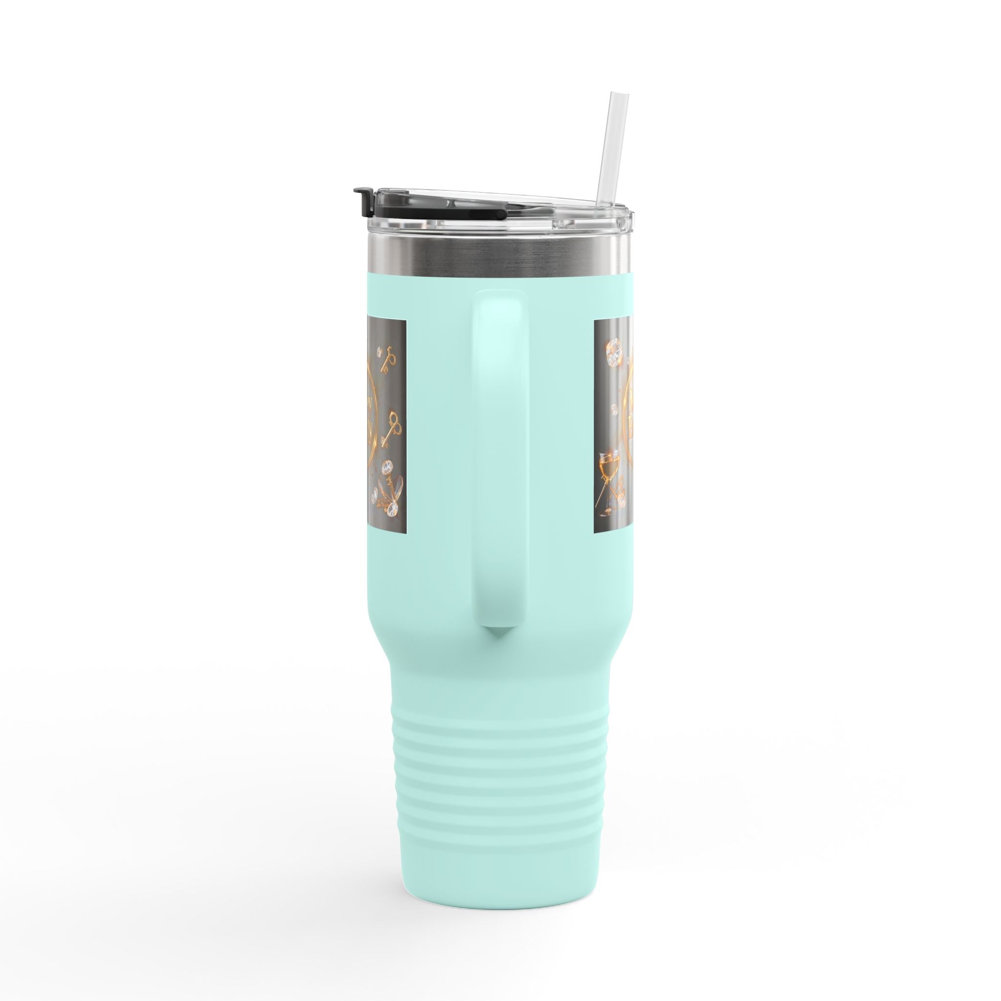 PRB 40oz Insulated Travel Mug — "Money Energy" Motivational Design by Power Runs Black