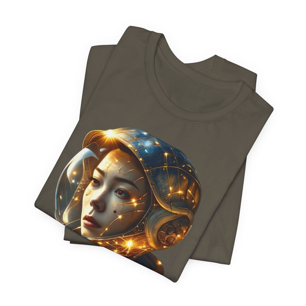 PRB Astronaut Portrait Tee — Starry Cosmic Helmet Graphic T-Shirt by Power Runs Black