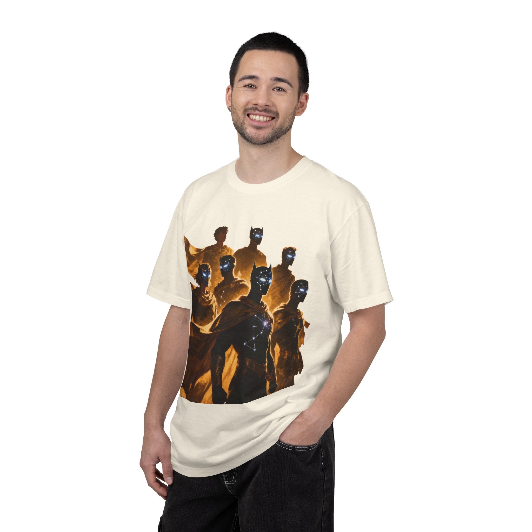 PRB Cosmic Heroes Graphic Tee (Golden Cloaks & Starry Faces) by Power Runs Black
