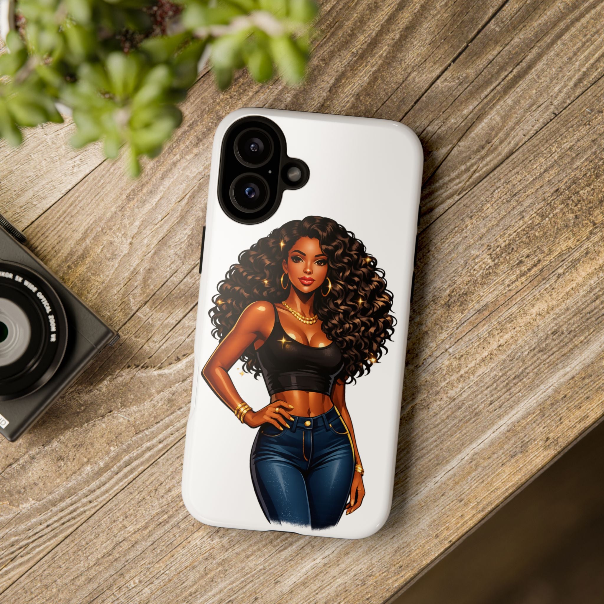 Pretty Rich Bitch by PRB Curly Hair Phone Case by Printify