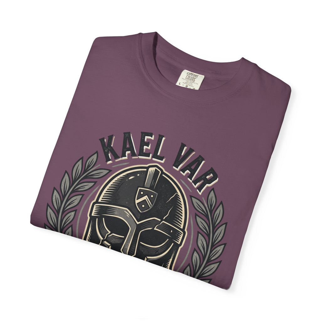 Power Runs Black PRB Kael Var Helmet Graphic T-Shirt — "Protection Hardens Form" Warrior Tee by Power Runs Black