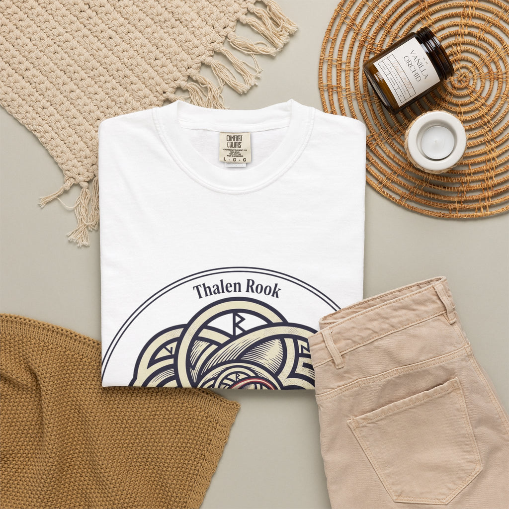 Power Runs Black PRB Thalen Rook Celtic Knot Graphic T-Shirt — "He stared too long..." Quote Tee by Printify