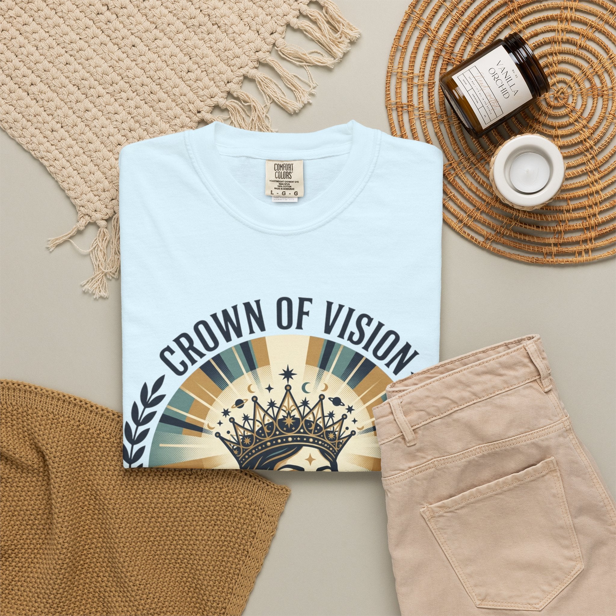 Power Runs Black Crown of Vision T-Shirt — Vintage Inspirational Graphic Tee by Printify