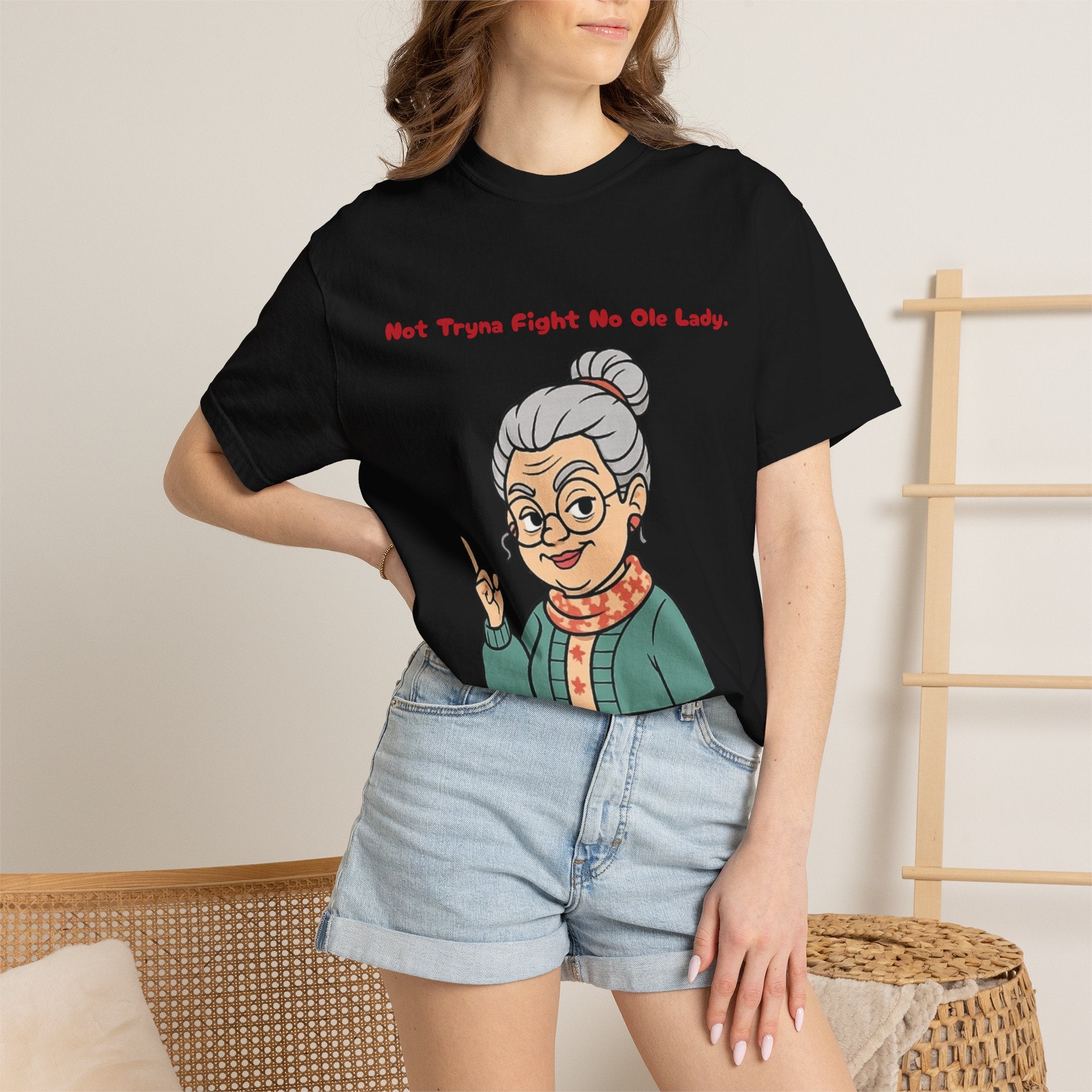 PRB Not Tryna Fight No Ole Lady T-shirt | Funny Grandma Graphic Tee by Printify
