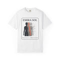 Power Runs Black PRB Emira Sol Graphic T-Shirt — Silhouette Art "Release Shadows" Tee by Printify