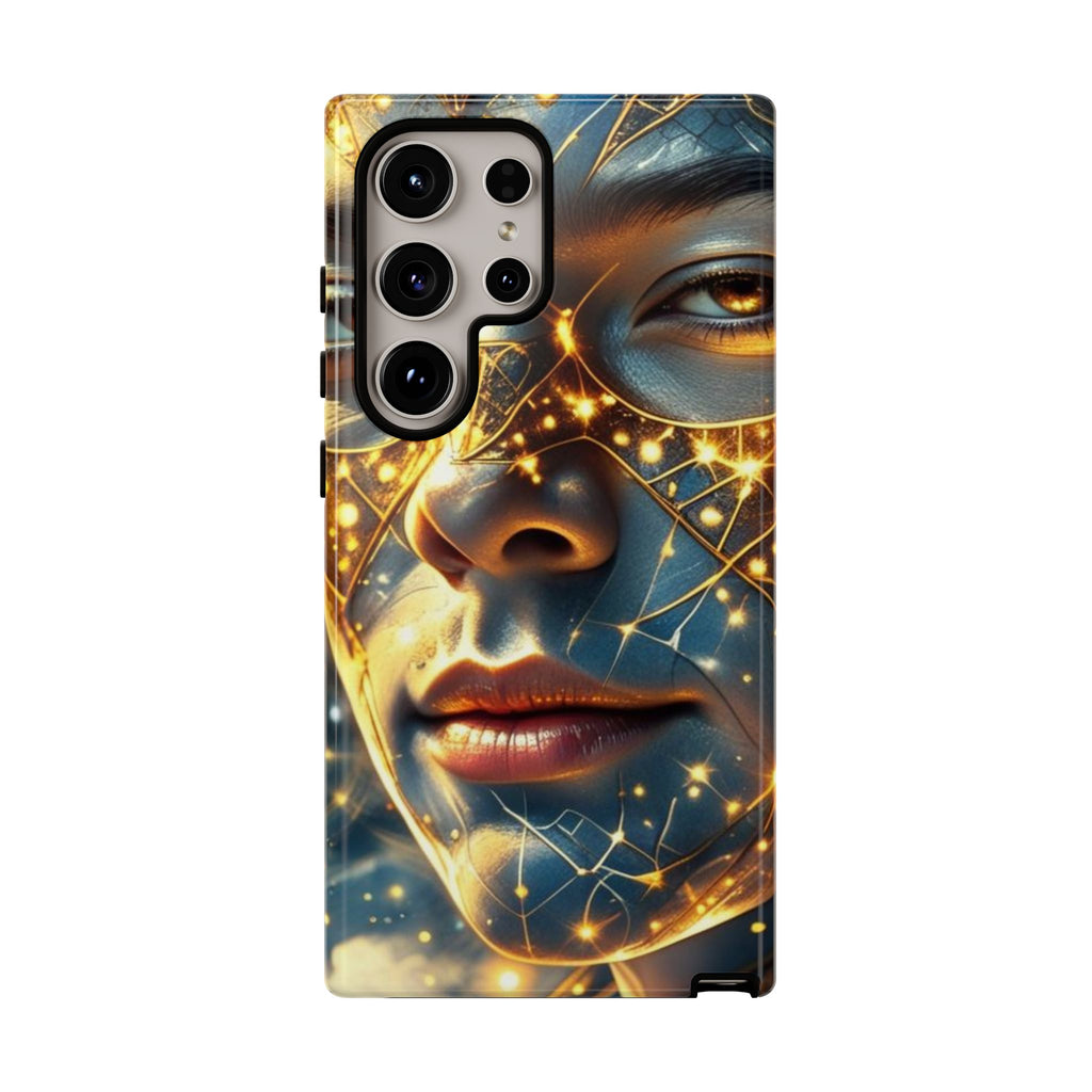 PRB Galactic Portrait Tough Case | Cosmic Face Phone Case, Starry Nebula Design by Power Runs Black