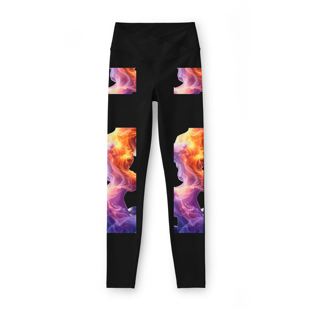 Power Runs Black PRB Pretty Rich Bitch The Collection Abstract Flame Print Leggings — Women’s High-Waist Yoga & Activewear by Power Runs Black