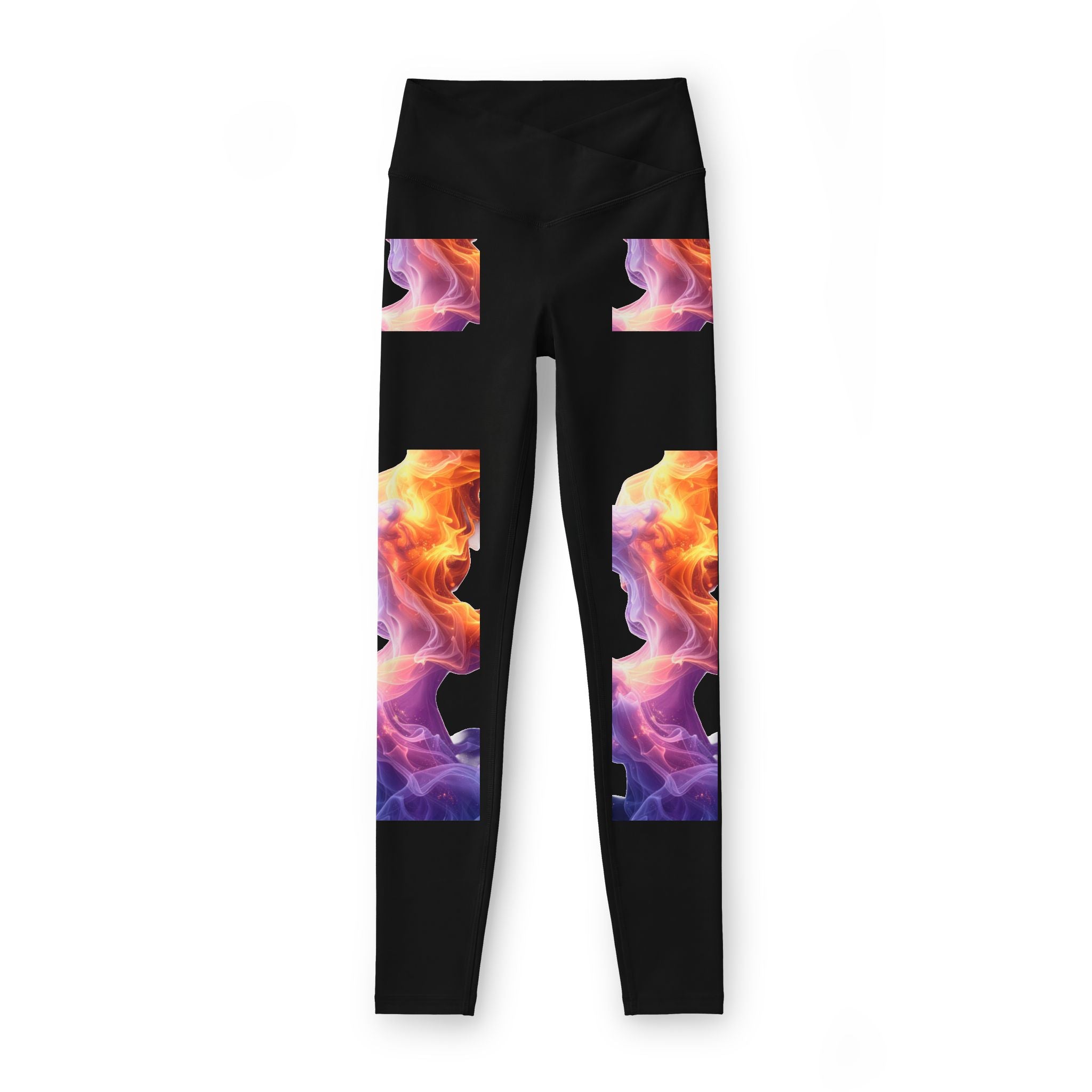 Power Runs Black PRB Pretty Rich Bitch The Collection Abstract Flame Print Leggings — Women’s High-Waist Yoga & Activewear by Power Runs Black
