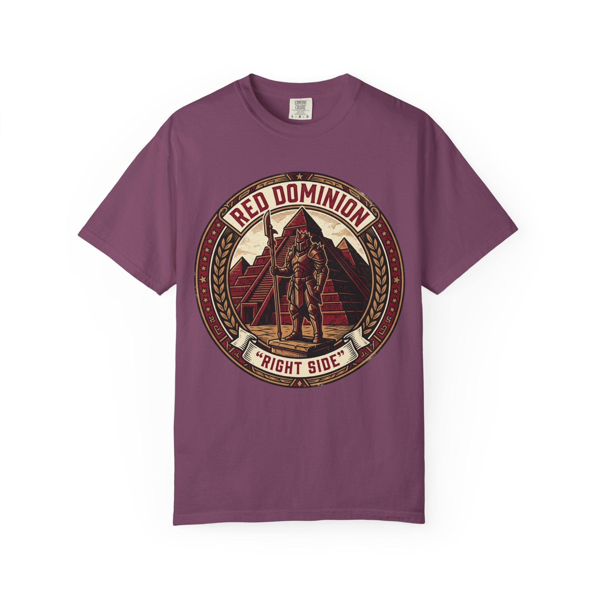 Power Runs Black PRB Red Dominion 'Right Side' Graphic T-Shirt by Printify