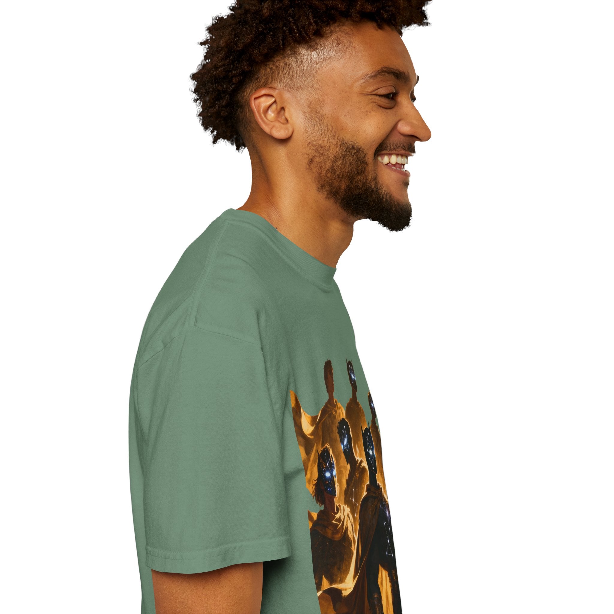 PRB Cosmic Heroes Graphic Tee (Golden Cloaks & Starry Faces) by Power Runs Black