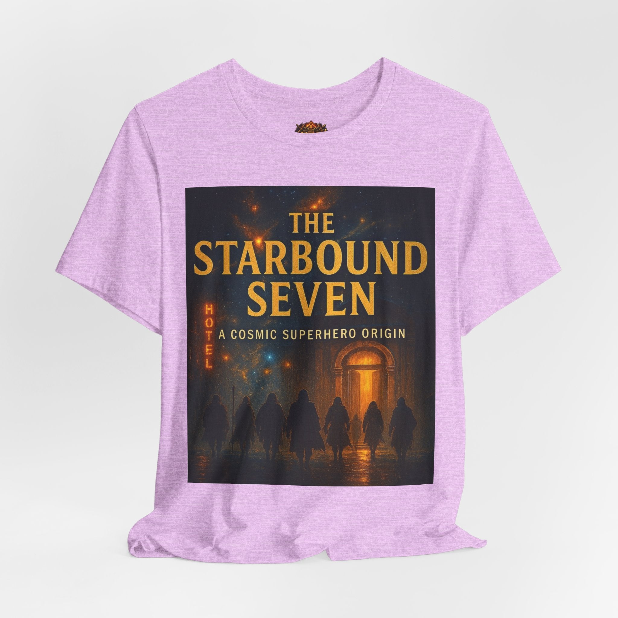 Power Runs Black PRB The Starbound Seven Tee – Retro Cosmic Superhero Poster Shirt by Power Runs Black