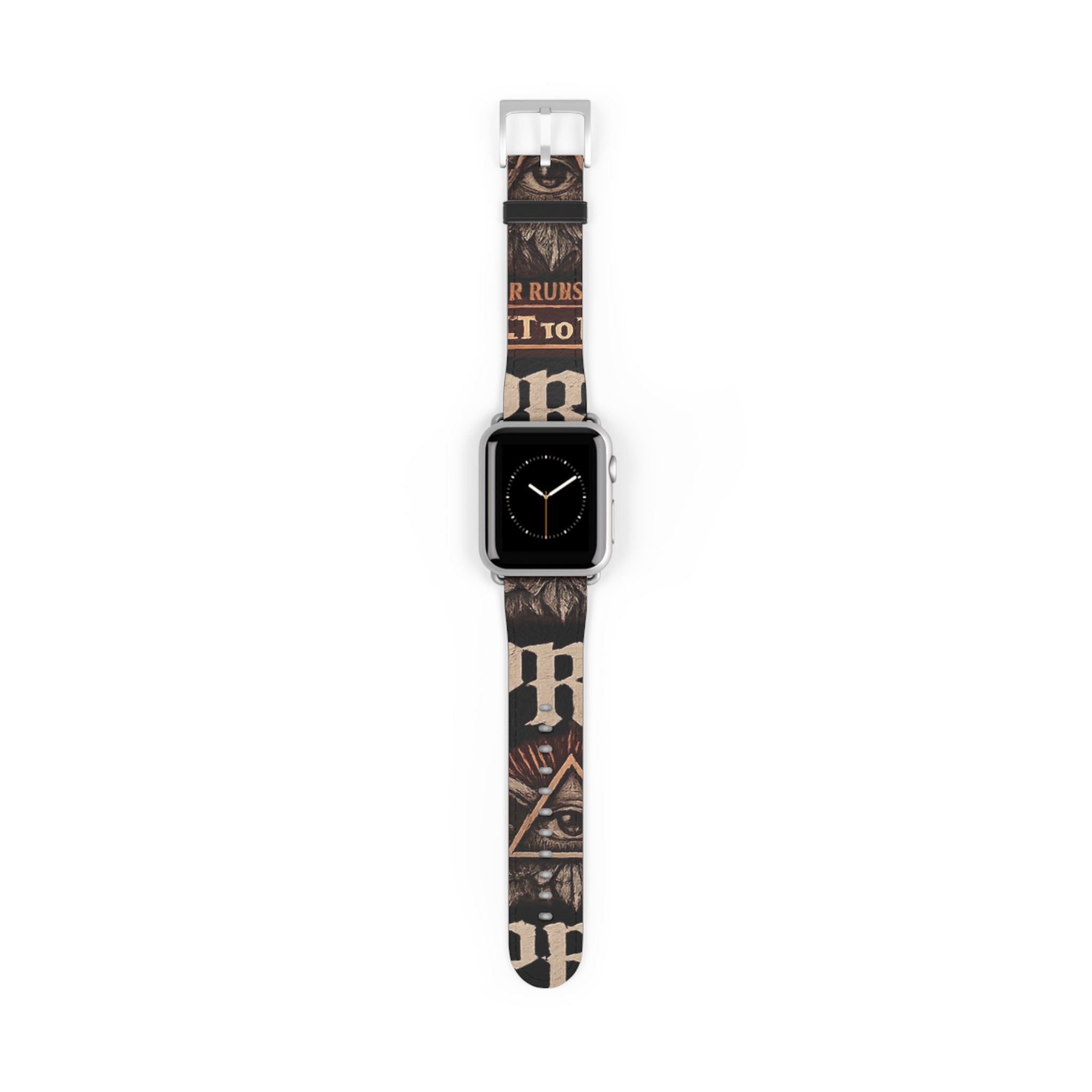 Mystic All-Seeing Eye Apple Watch Band — Vintage Occult Faux Leather Strap by Printify