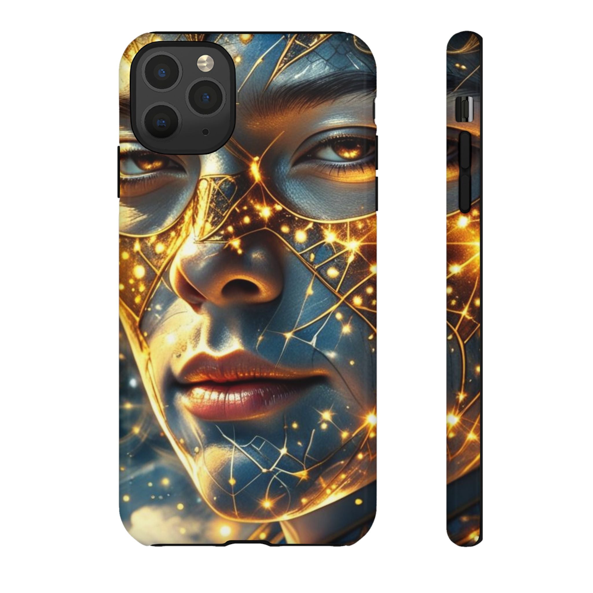 PRB Galactic Portrait Tough Case | Cosmic Face Phone Case, Starry Nebula Design by Power Runs Black