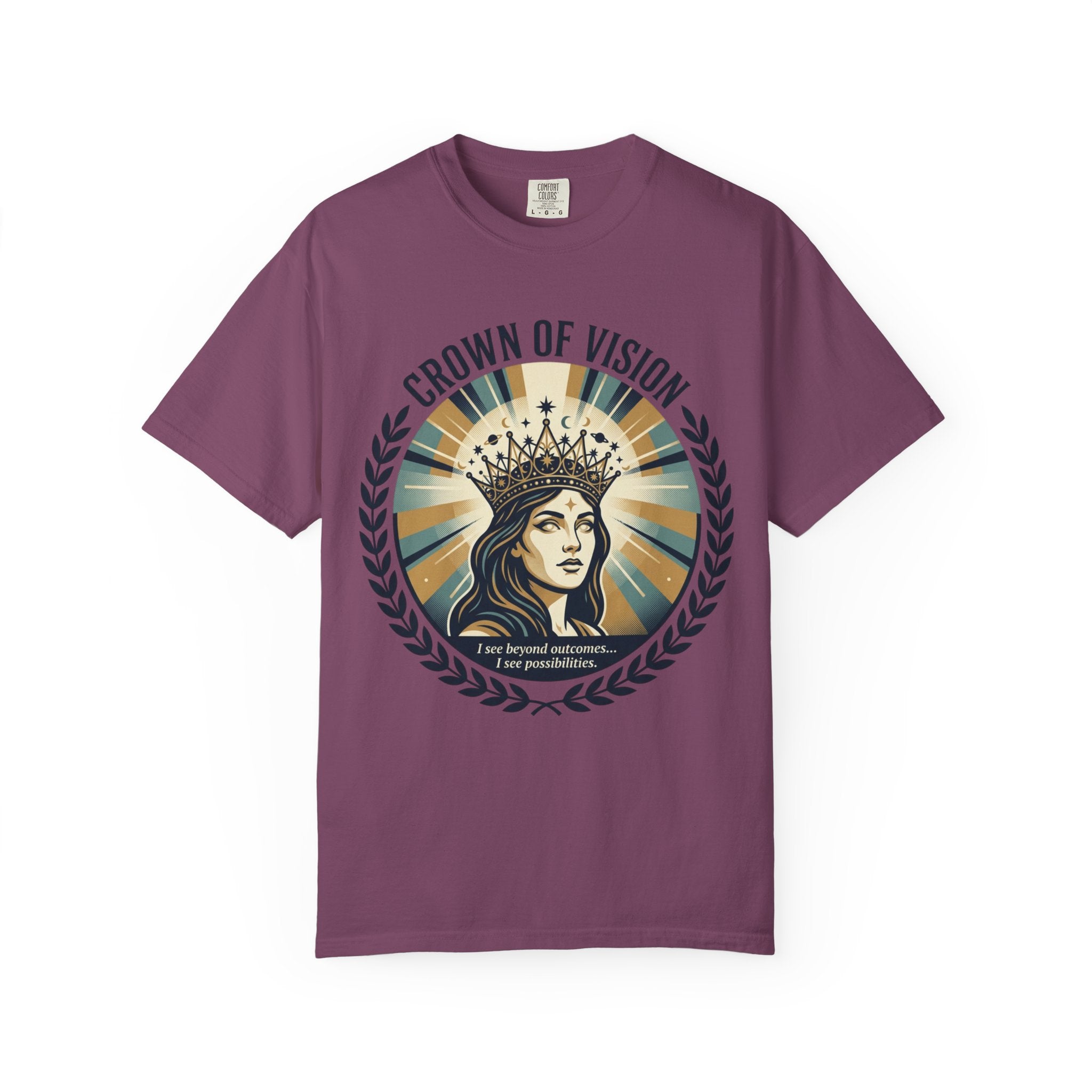 Power Runs Black Crown of Vision T-Shirt — Vintage Inspirational Graphic Tee by Printify